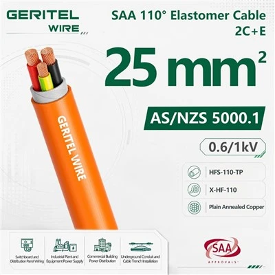 2×25+1×6E LSZH 2-kärna och jordkabel 0,6/1kV