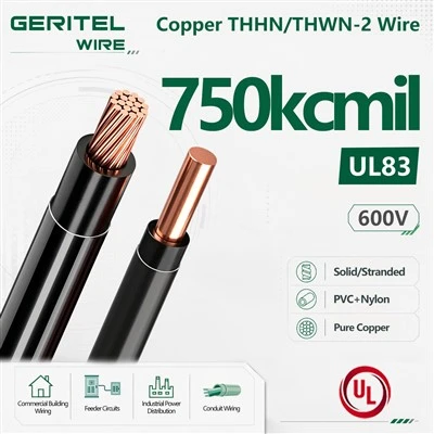 750 Kcmil UL83 mjuk dragen koppar THHN/THWN-2 tråd